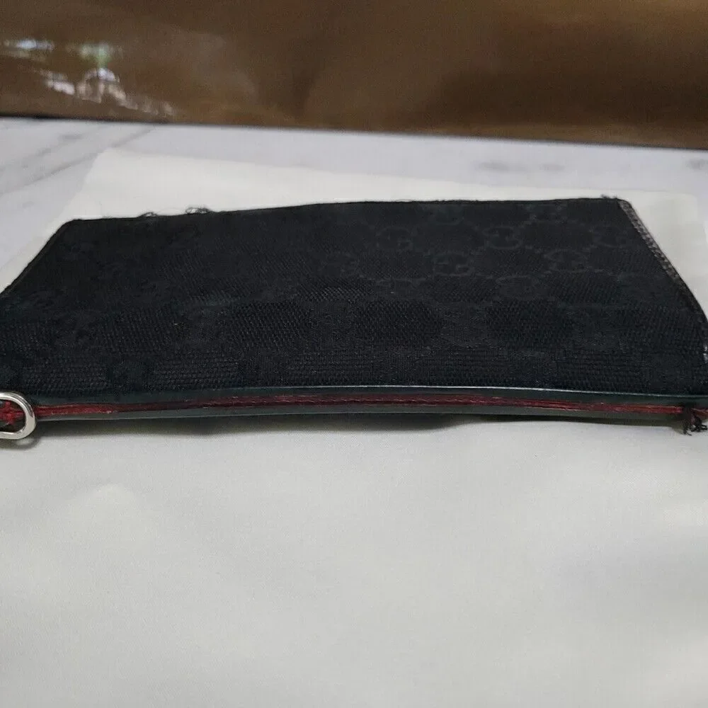 GUCCI GG Monogram Logo Black Leather Long Bifold Wallet 130590496334